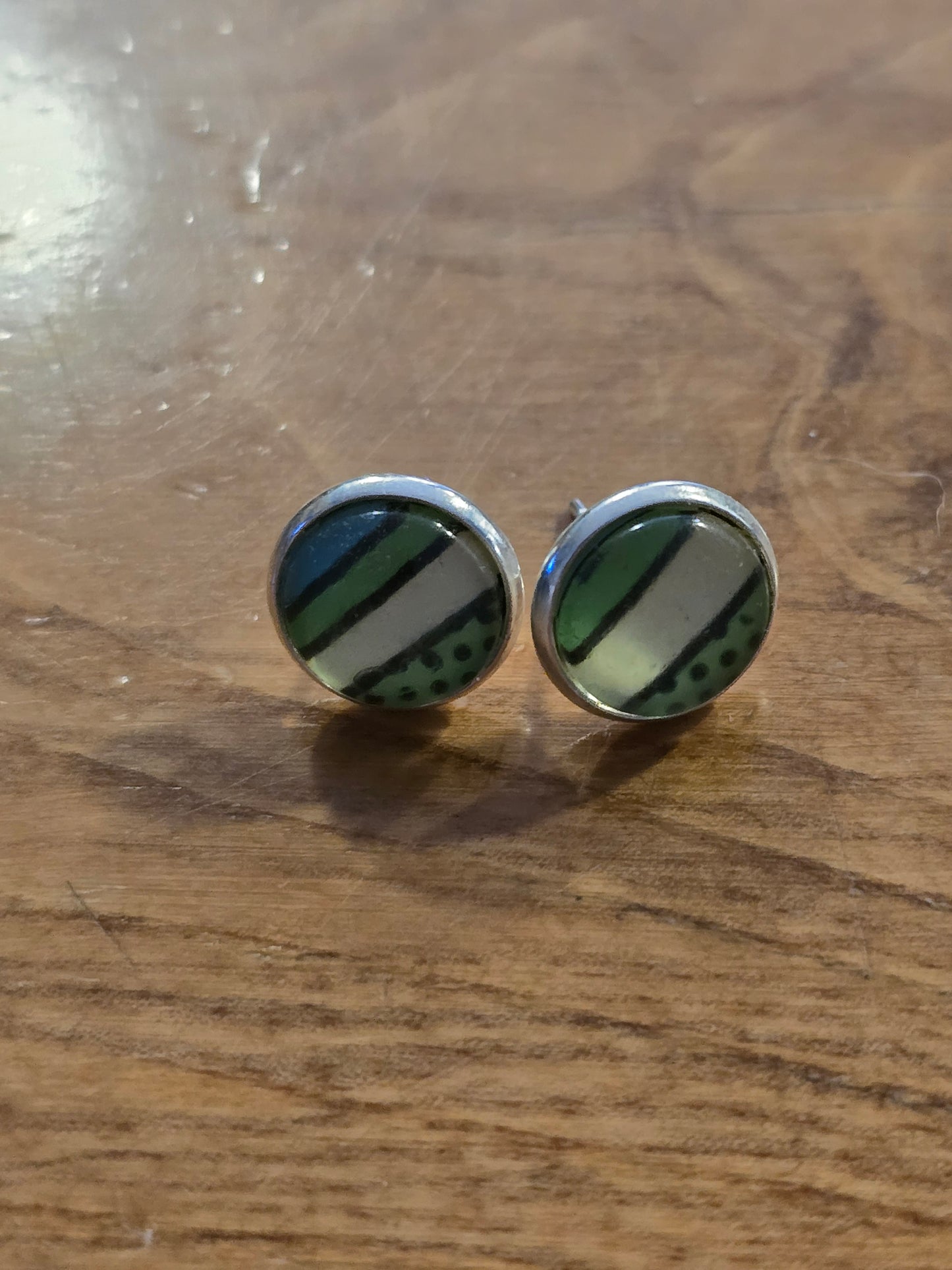 Green and White Beer Can Studs